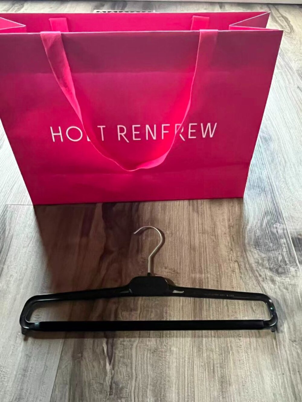 Large Holt Renfrew Shopping Bag and Harry Rosen Pant's Hanger